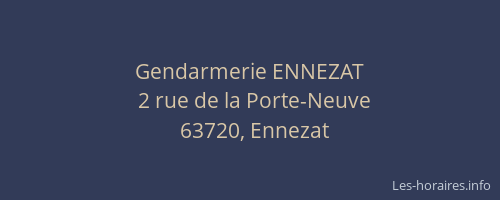 Gendarmerie ENNEZAT