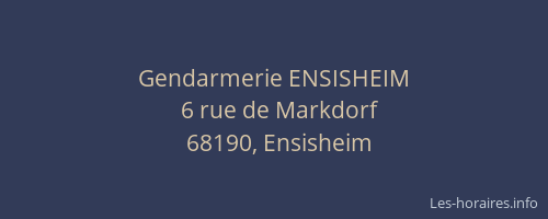 Gendarmerie ENSISHEIM