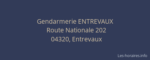 Gendarmerie ENTREVAUX