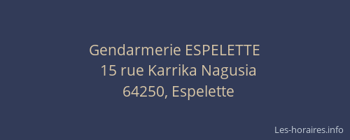 Gendarmerie ESPELETTE
