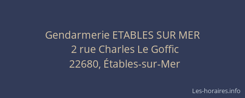 Gendarmerie ETABLES SUR MER