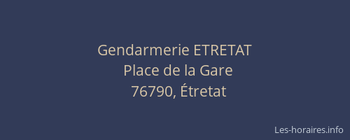 Gendarmerie ETRETAT