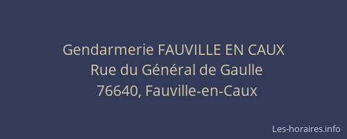 Gendarmerie FAUVILLE EN CAUX