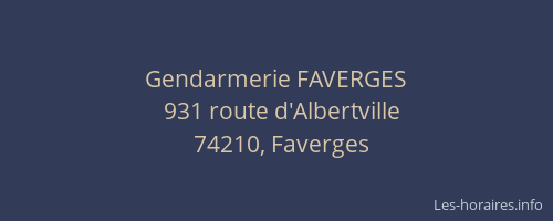 Gendarmerie FAVERGES