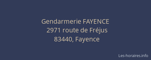 Gendarmerie FAYENCE