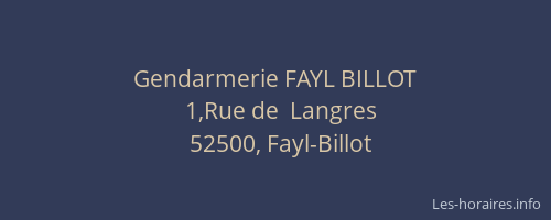 Gendarmerie FAYL BILLOT