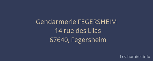 Gendarmerie FEGERSHEIM