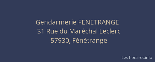 Gendarmerie FENETRANGE