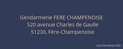 Gendarmerie FERE CHAMPENOISE
