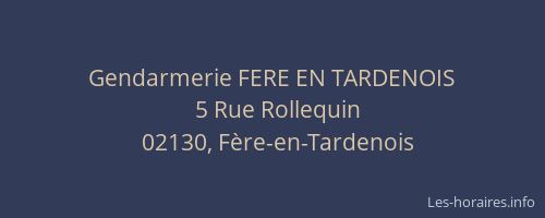 Gendarmerie FERE EN TARDENOIS