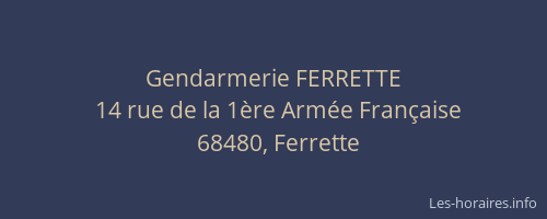 Gendarmerie FERRETTE