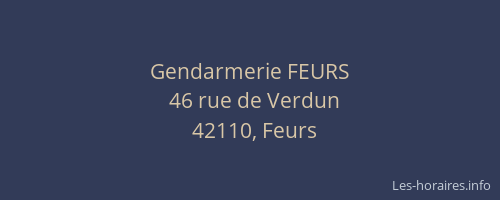 Gendarmerie FEURS