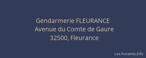 Gendarmerie FLEURANCE