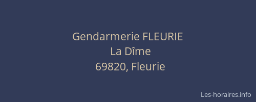 Gendarmerie FLEURIE