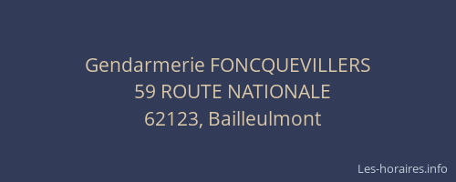 Gendarmerie FONCQUEVILLERS