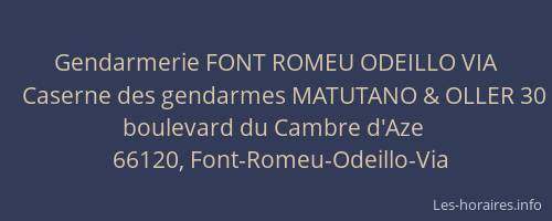 Gendarmerie FONT ROMEU ODEILLO VIA