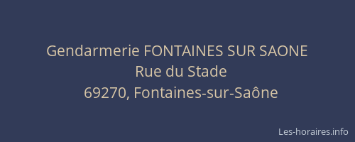Gendarmerie FONTAINES SUR SAONE