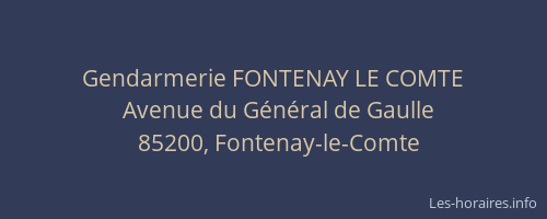 Gendarmerie FONTENAY LE COMTE