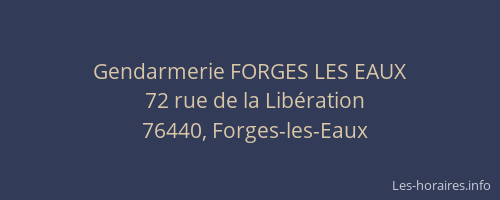 Gendarmerie FORGES LES EAUX