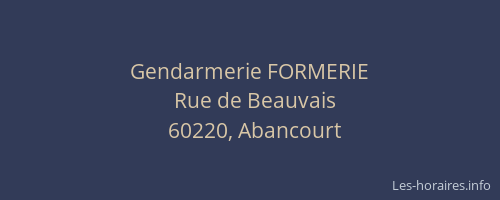 Gendarmerie FORMERIE