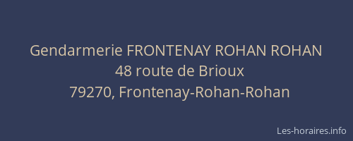 Gendarmerie FRONTENAY ROHAN ROHAN