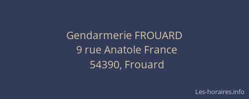 Gendarmerie FROUARD