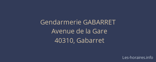 Gendarmerie GABARRET