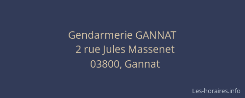 Gendarmerie GANNAT