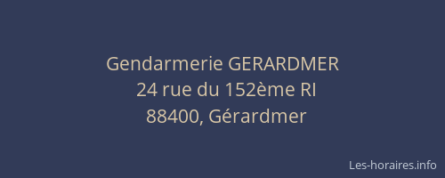 Gendarmerie GERARDMER
