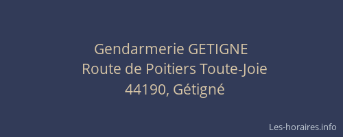 Gendarmerie GETIGNE