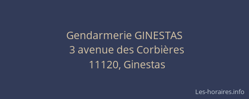 Gendarmerie GINESTAS