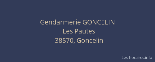 Gendarmerie GONCELIN