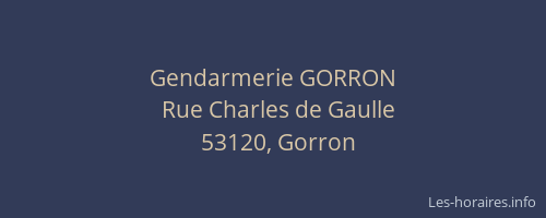 Gendarmerie GORRON