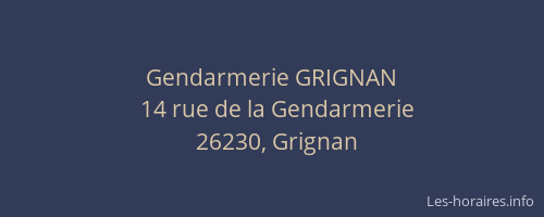Gendarmerie GRIGNAN