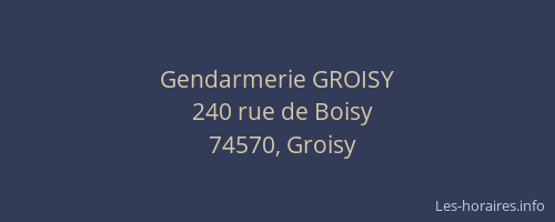 Gendarmerie GROISY