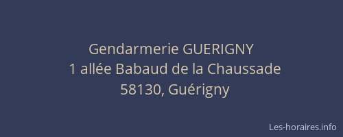 Gendarmerie GUERIGNY