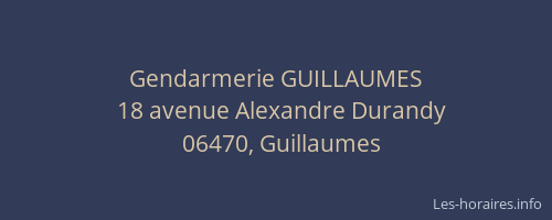 Gendarmerie GUILLAUMES