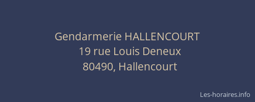 Gendarmerie HALLENCOURT