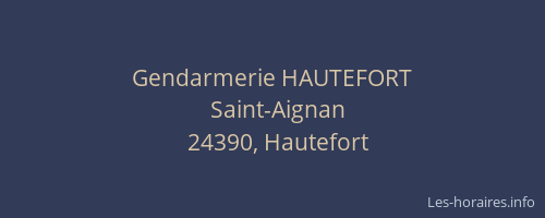 Gendarmerie HAUTEFORT