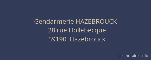 Gendarmerie HAZEBROUCK