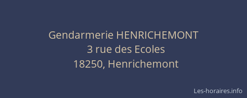 Gendarmerie HENRICHEMONT