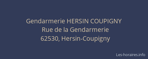 Gendarmerie HERSIN COUPIGNY