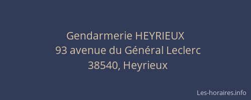 Gendarmerie HEYRIEUX