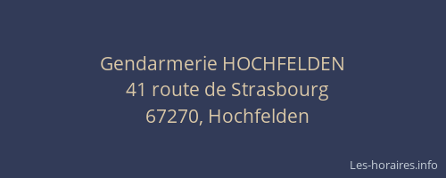 Gendarmerie HOCHFELDEN
