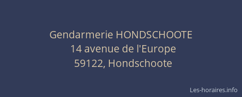 Gendarmerie HONDSCHOOTE