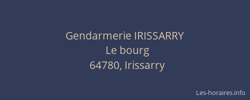 Gendarmerie IRISSARRY
