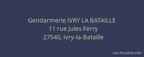 Gendarmerie IVRY LA BATAILLE