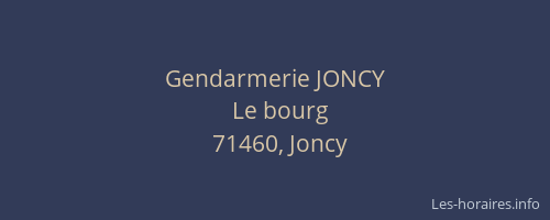 Gendarmerie JONCY
