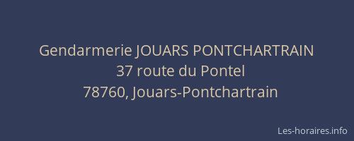 Gendarmerie JOUARS PONTCHARTRAIN