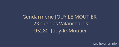 Gendarmerie JOUY LE MOUTIER